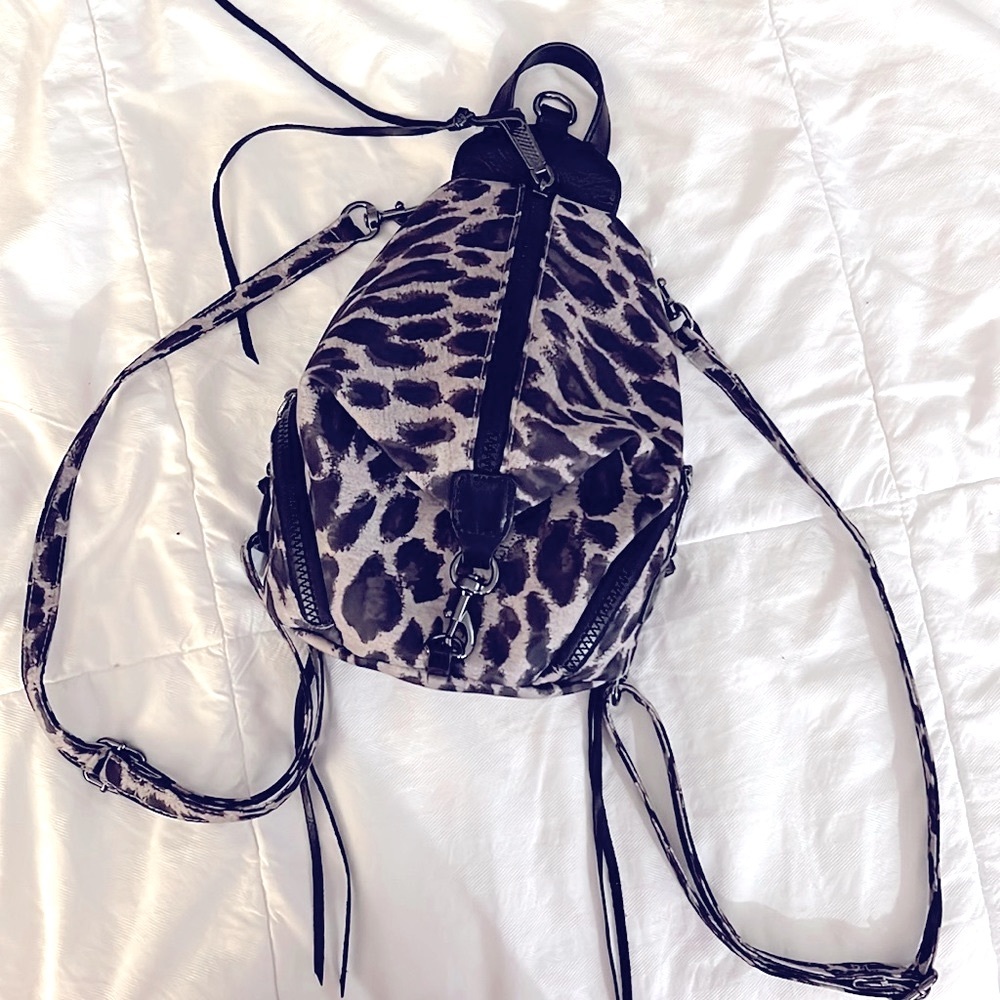 Rebecca Minkoff Mini Julian Nylon Backpack Leopard